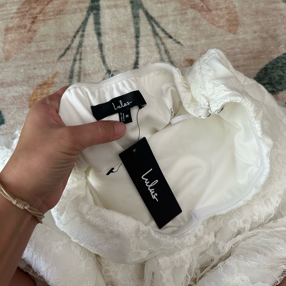 LULU’S Sweet Perception White Lace Strapless Mini Dress - Picture 6 of 6